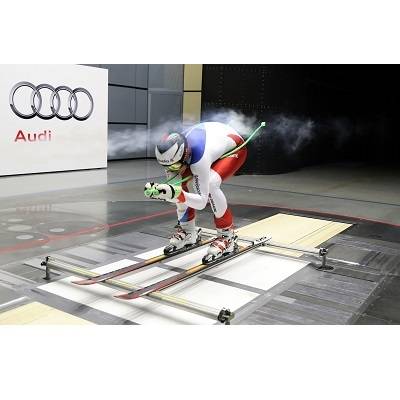 Schweizer Ski-Stars testen im Audi Windkanal