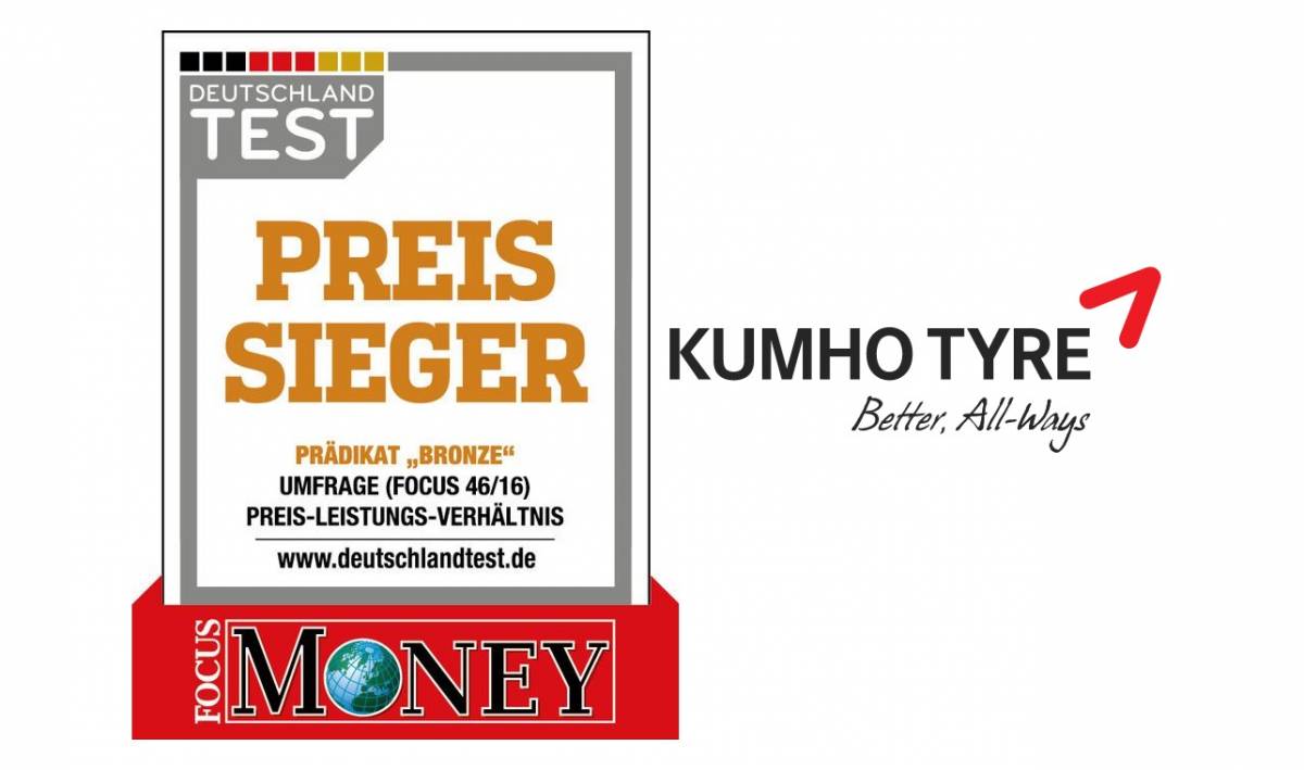 Kumho wird «Preissieger 2016» bei «Focus Money»
