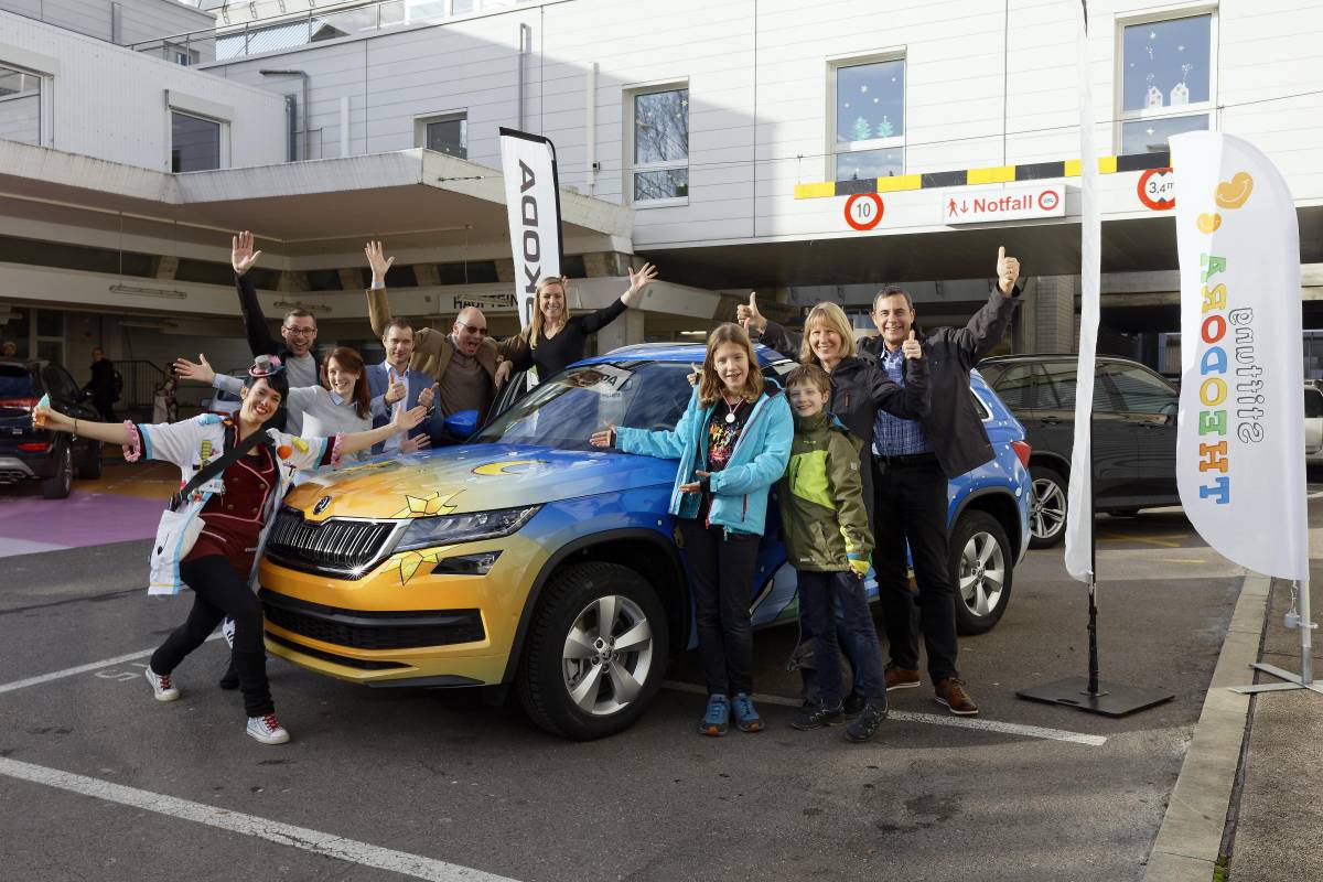 Skoda enthüllt neues Malwettbewerbs-Auto für die Stiftung Theodora
