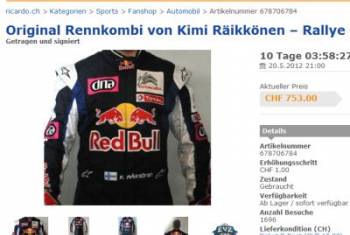 Rennkombi von Kimi Räikkönen auf ricardo.ch