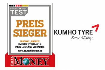 Kumho wird «Preissieger 2016» bei «Focus Money»