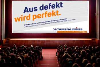 Carrosserie Suisse macht Werbung in Kinos und am Radio